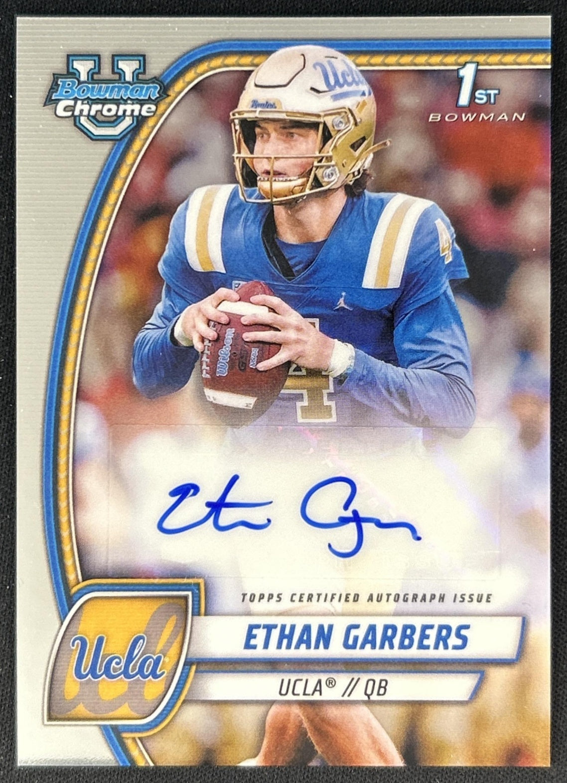 Ethan Garbers 2024 Bowman Chrome University Prospect Auto front