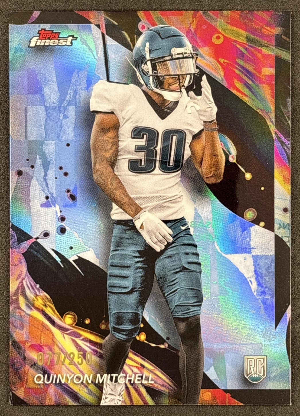 Quinyon Mitchell 2024 Topps Finest Sky Blue Refractor /250 Eagles Philadelphia Eagles