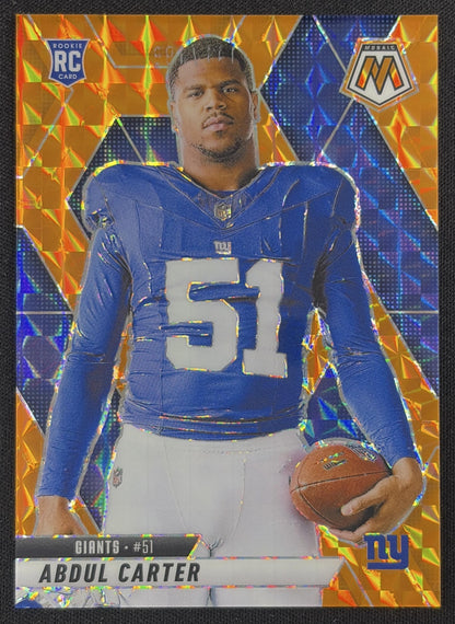 Abdul Carter 2025 Panini Mosaic Rookie Variation Orange Prizm /199 New York Giants