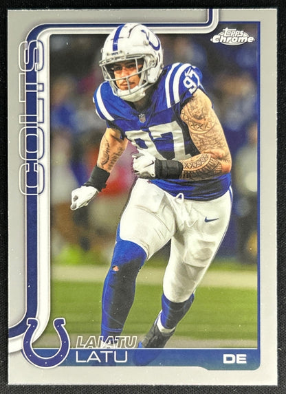 Laiatu Latu 2025 Topps Chrome Colts Default Title Sports Trading Cards