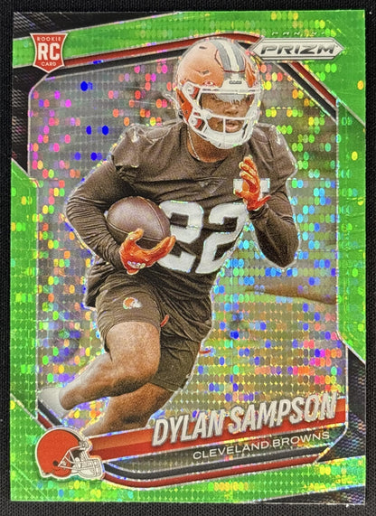 Dylan Sampson 2025 Panini Prizm Neon Green Pulsar Browns