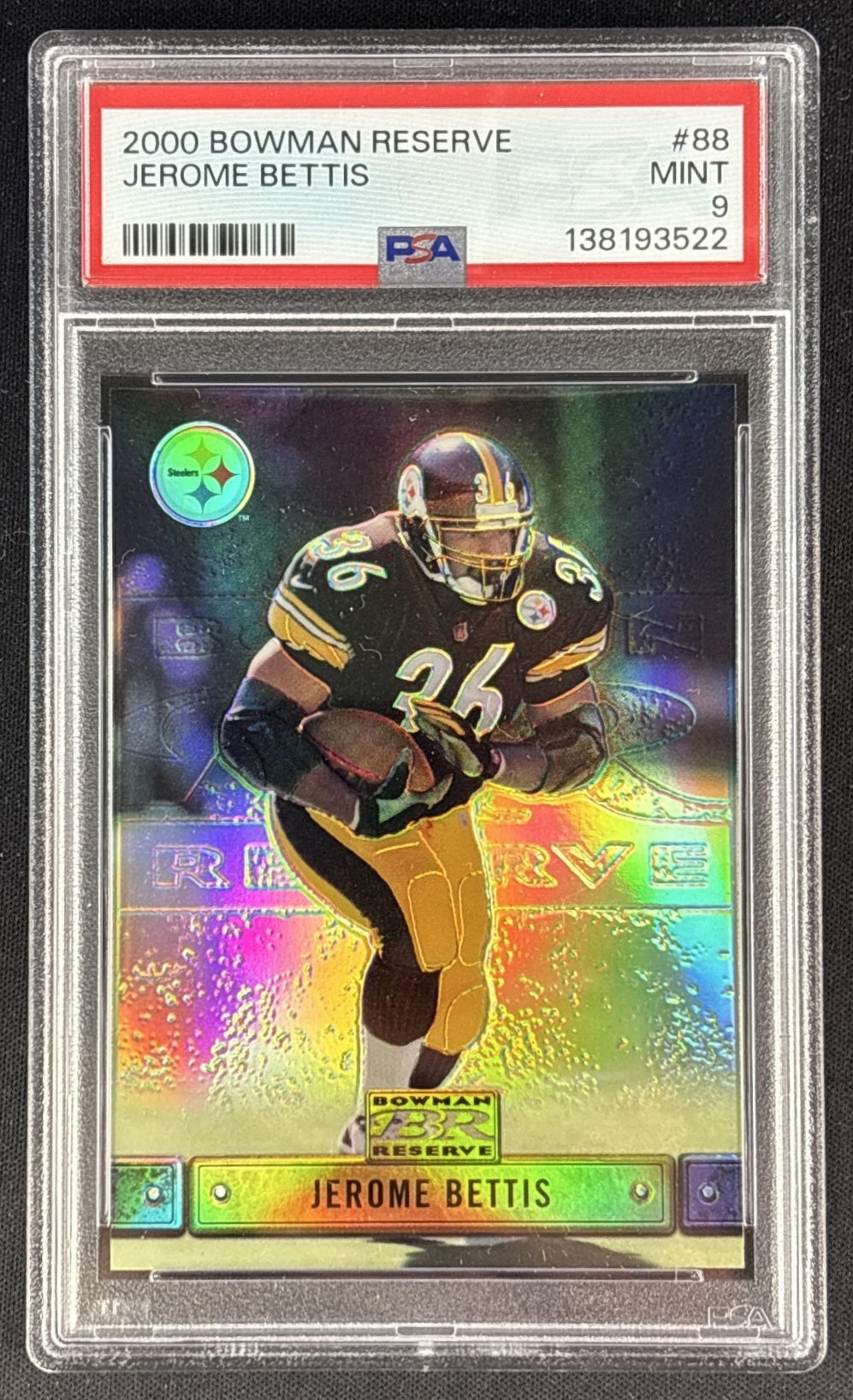 Jerome Bettis 2000 Bowman Reserve PSA 9 Steelers 138193522 Sports Trading Cards