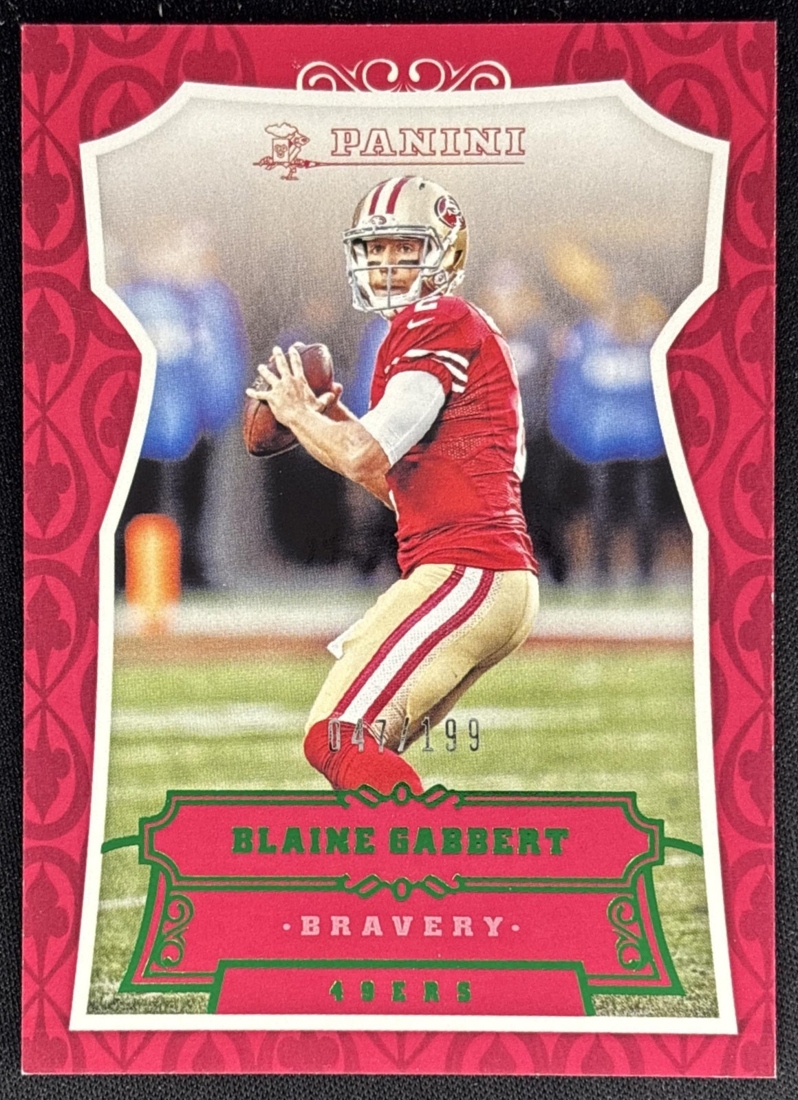 Blaine Gabbert 2016 Panini Bravery Green /199 49ers front