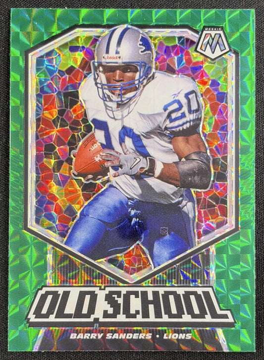 Barry Sanders 2020 Panini Mosaic Old School Prizm Green Lions