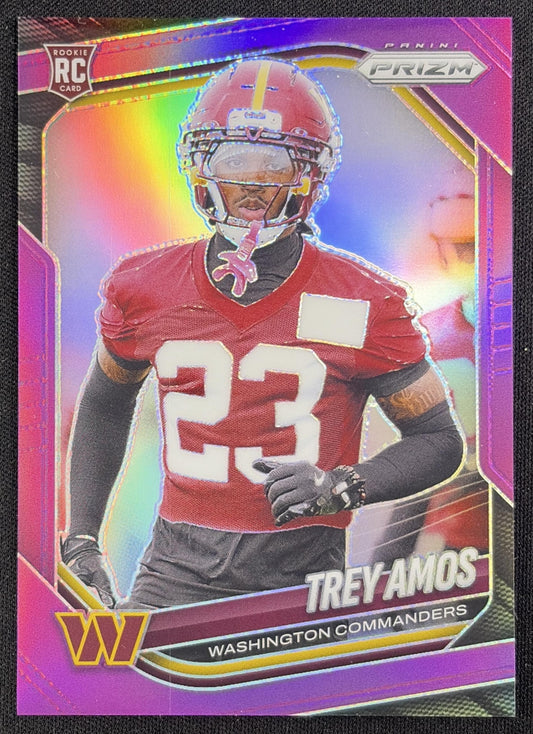 Trey Amos 2025 Panini Prizm Purple /125 Commanders