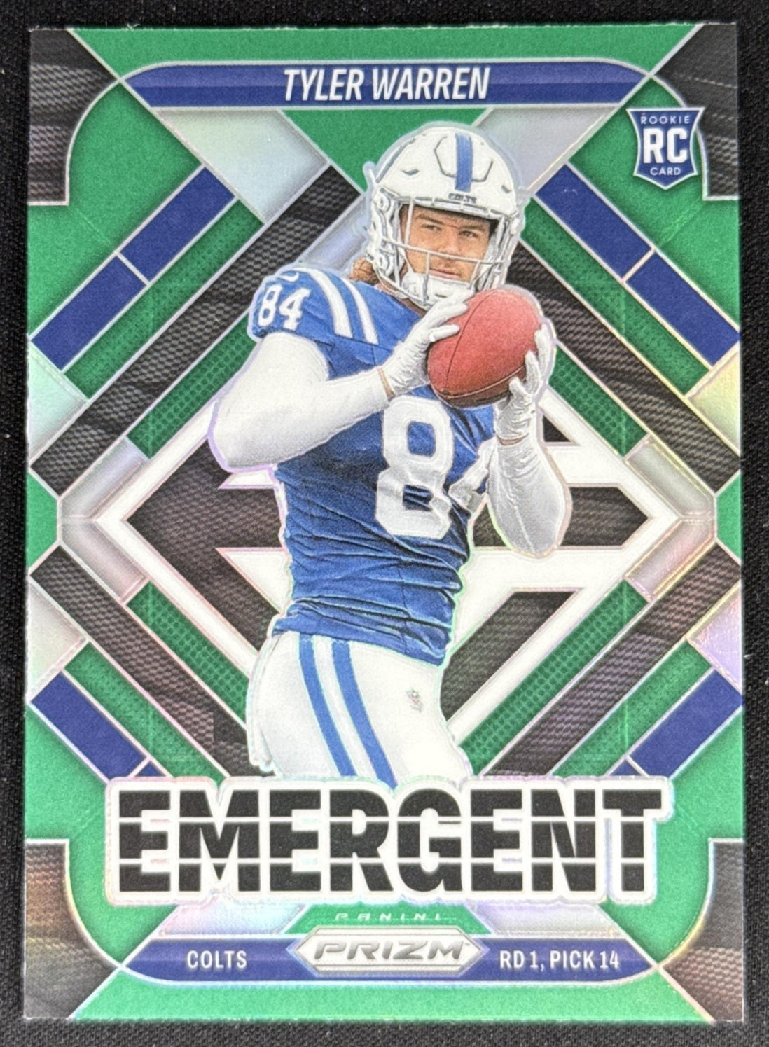 Tyler Warren 2025 Panini Prizm Emergent Green Colts Sports Trading Card
