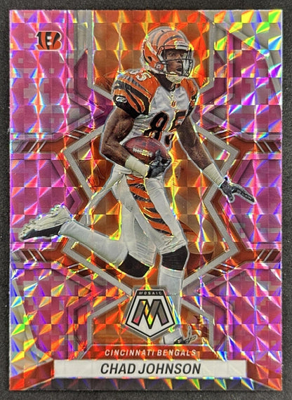 Chad Johnson 2022 Panini Mosaic Camo Pink Bengals Sports Trading Cards