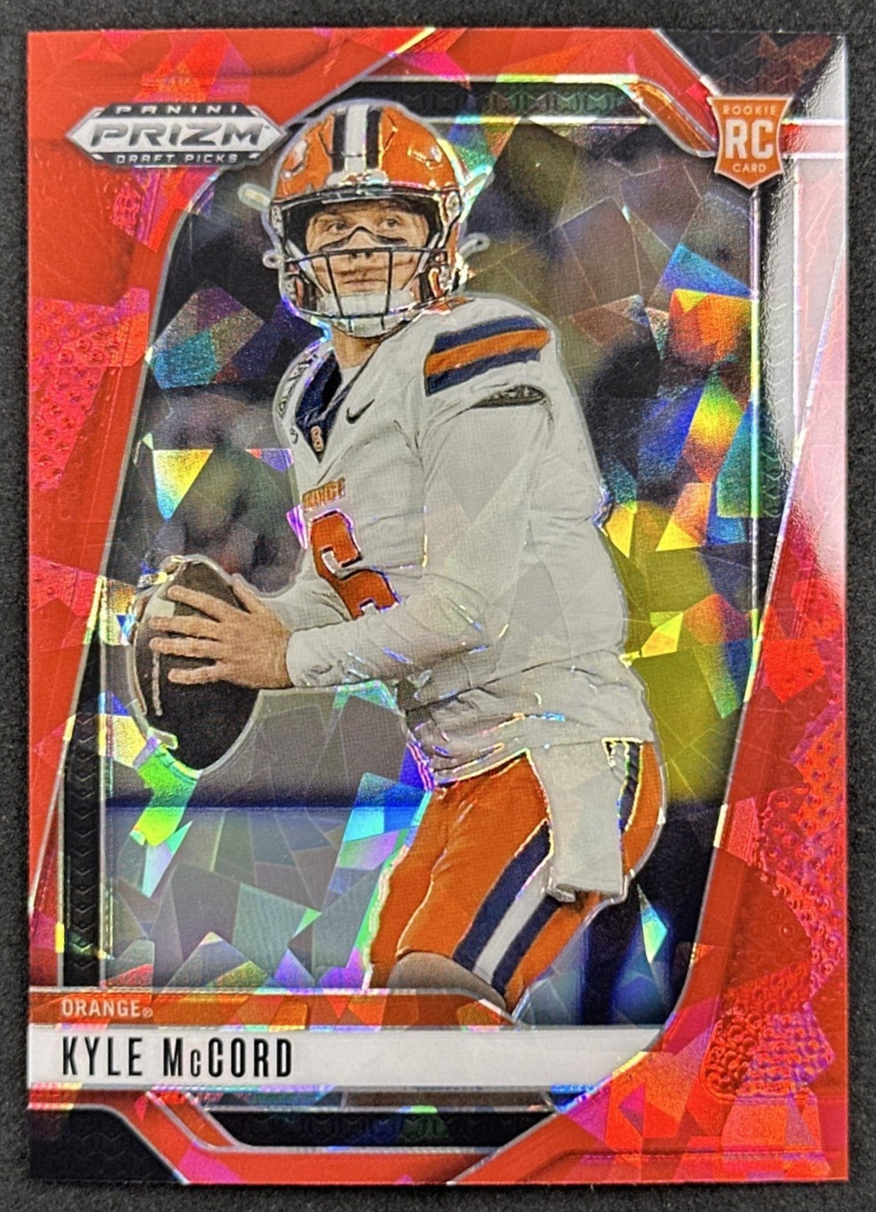 Kyle McCord 2025 Panini Prizm Draft Picks Red Ice Orange Eagles - Front