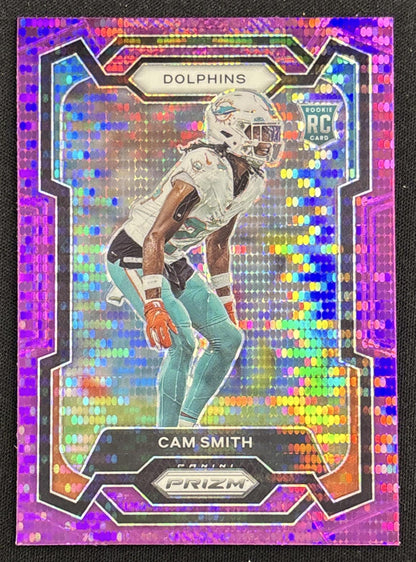 Cam Smith 2023 Panini Prizm Purple Pulsar Dolphins