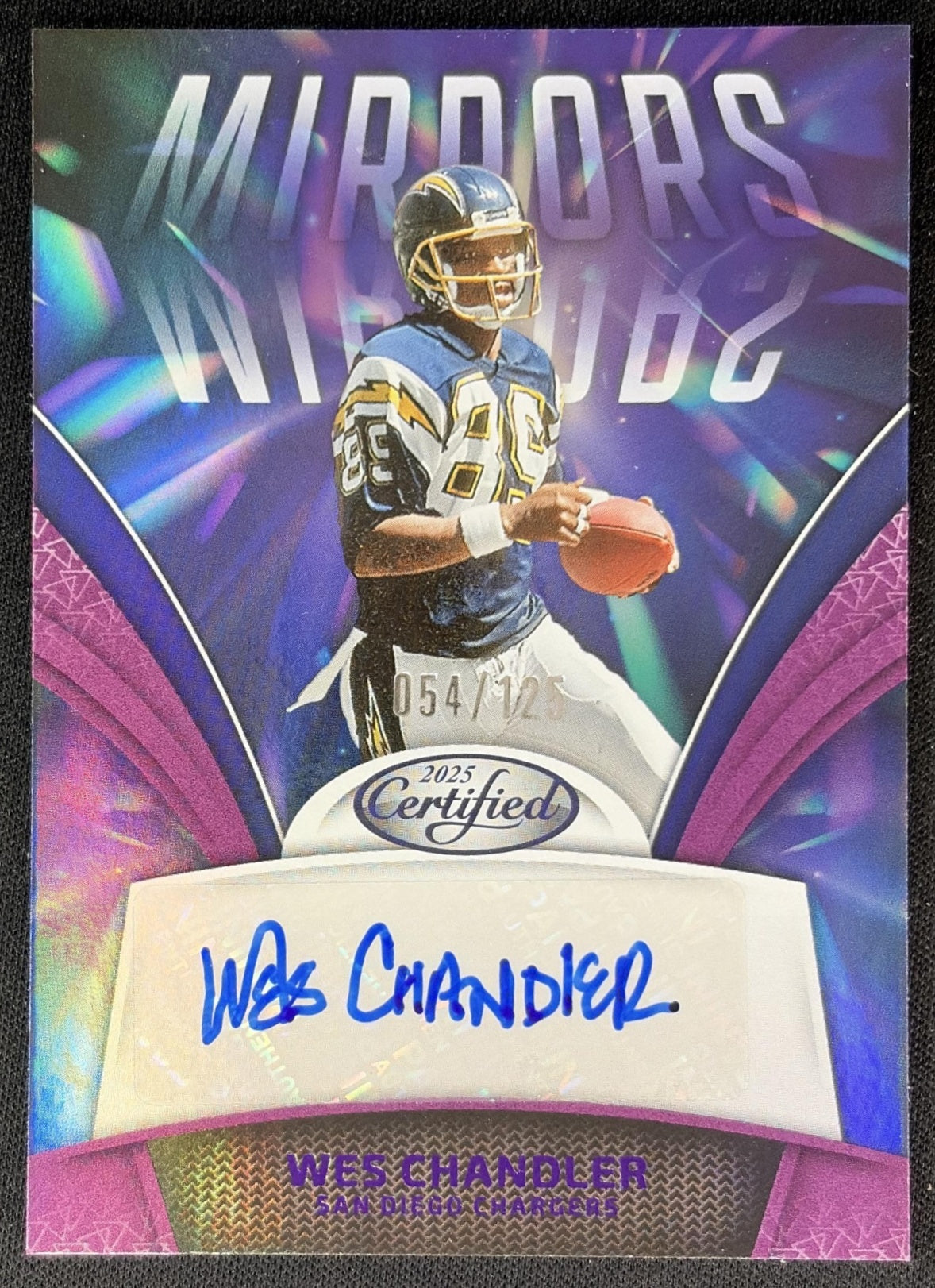 Wes Chandler 2025 Panini Certified Mirror Signatures Purple /125 Chargers