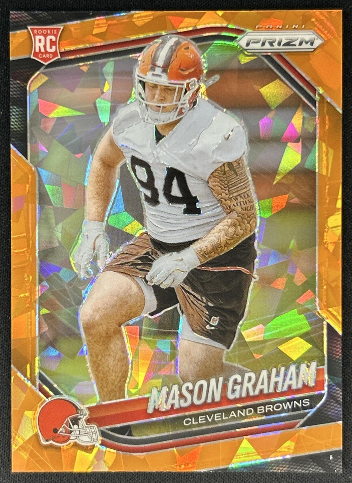 Mason Graham 2025 Panini Prizm Orange Ice Browns Front