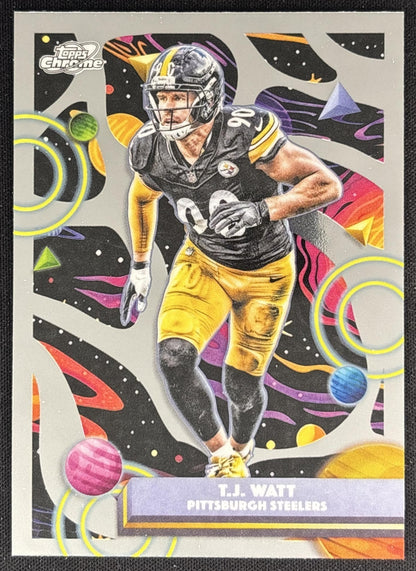 T.J. Watt 2025 Topps Cosmic Chrome Steelers front