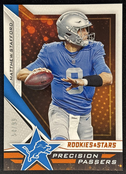 Matthew Stafford 2019 Panini Rookies & Stars Precision Passers Orange /99 Lions front