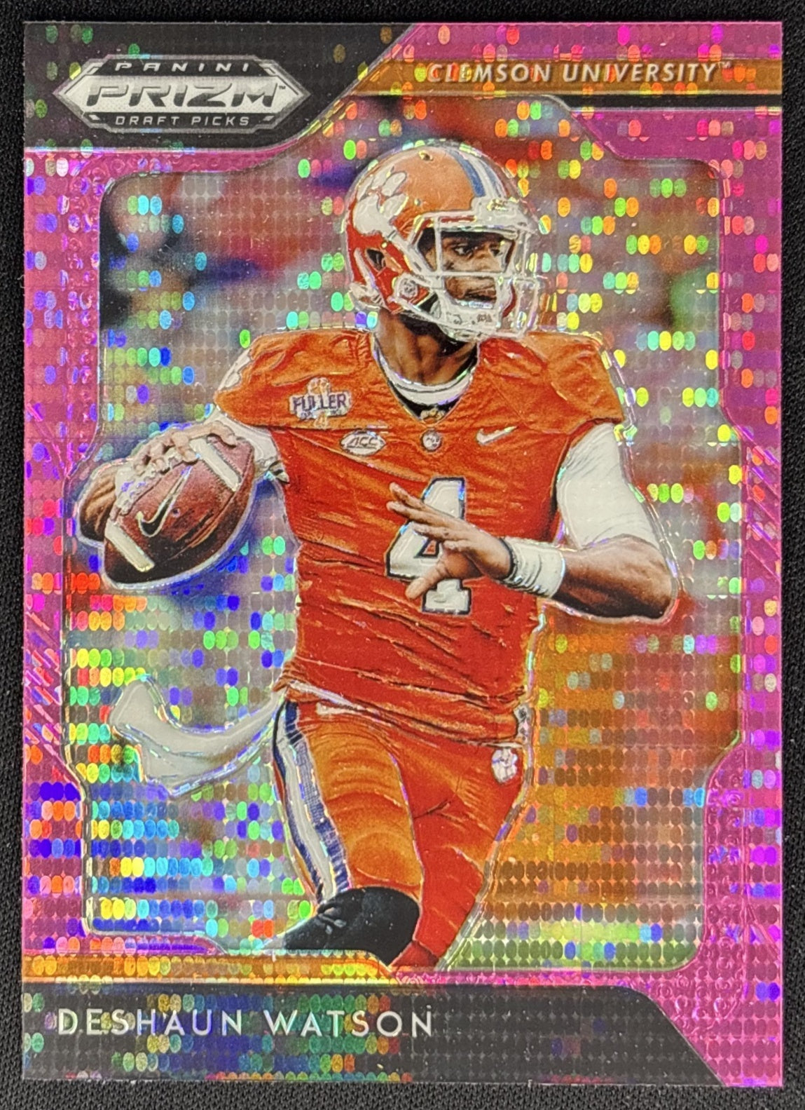 Deshaun Watson 2019 Panini Prizm Draft Picks Prizms Pink Pulsar Tigers front
