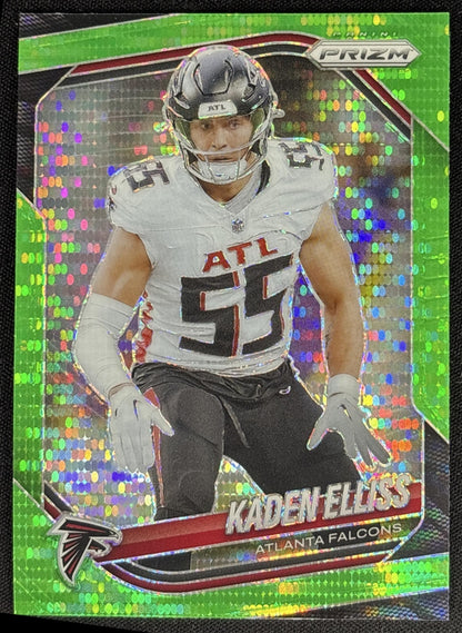 Kaden Elliss 2025 Panini Prizm Neon Green Pulsar Falcons Sports Trading Card