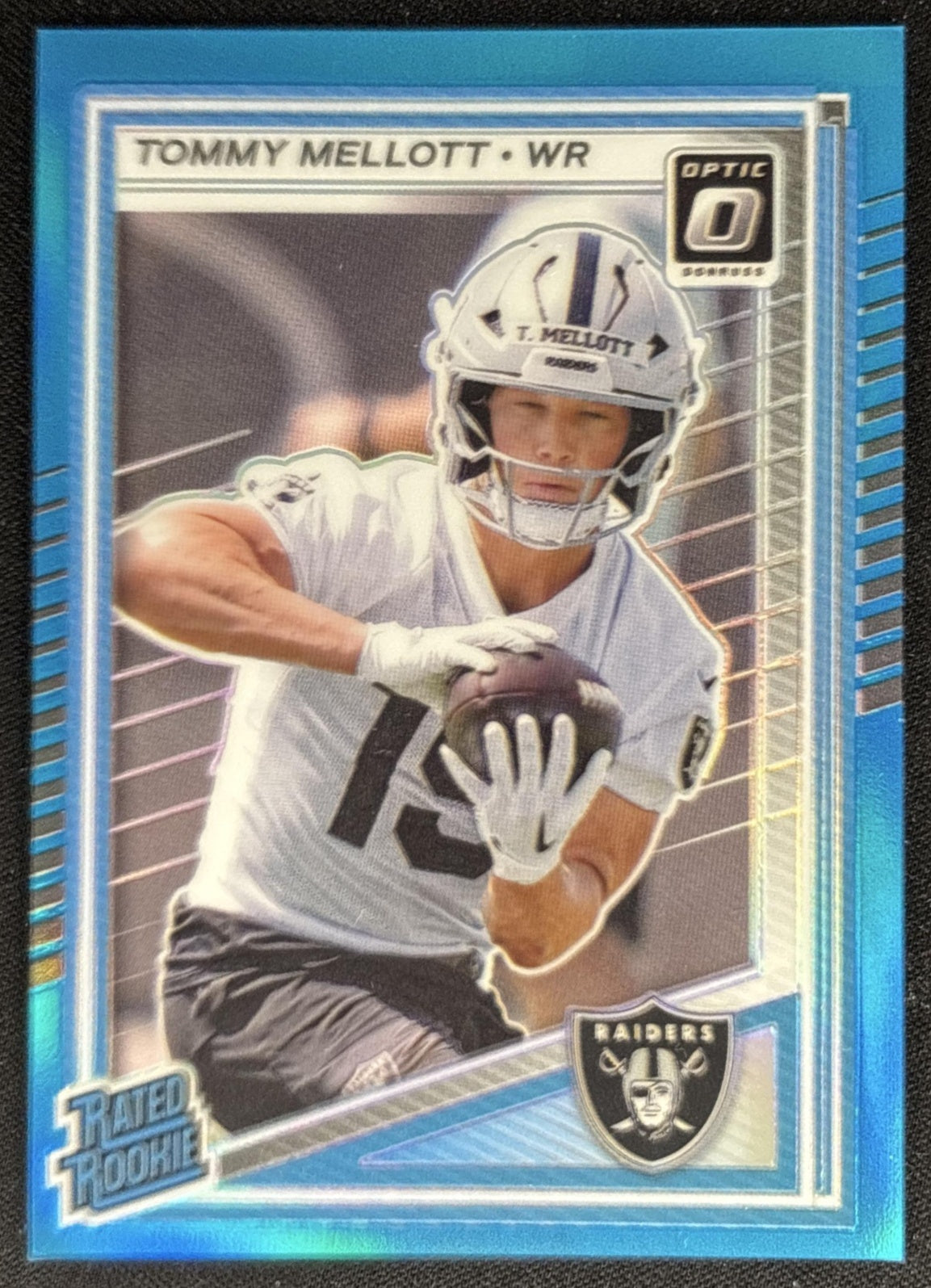 Tommy Mellott 2025 Panini Donruss Optic Rated Rookie Aqua Prizm /349 Raiders