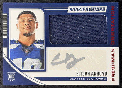 Elijah Arroyo 2025 Panini Rookies & Stars Freshman Orientation /99 Seahawks Sports Trading Cards