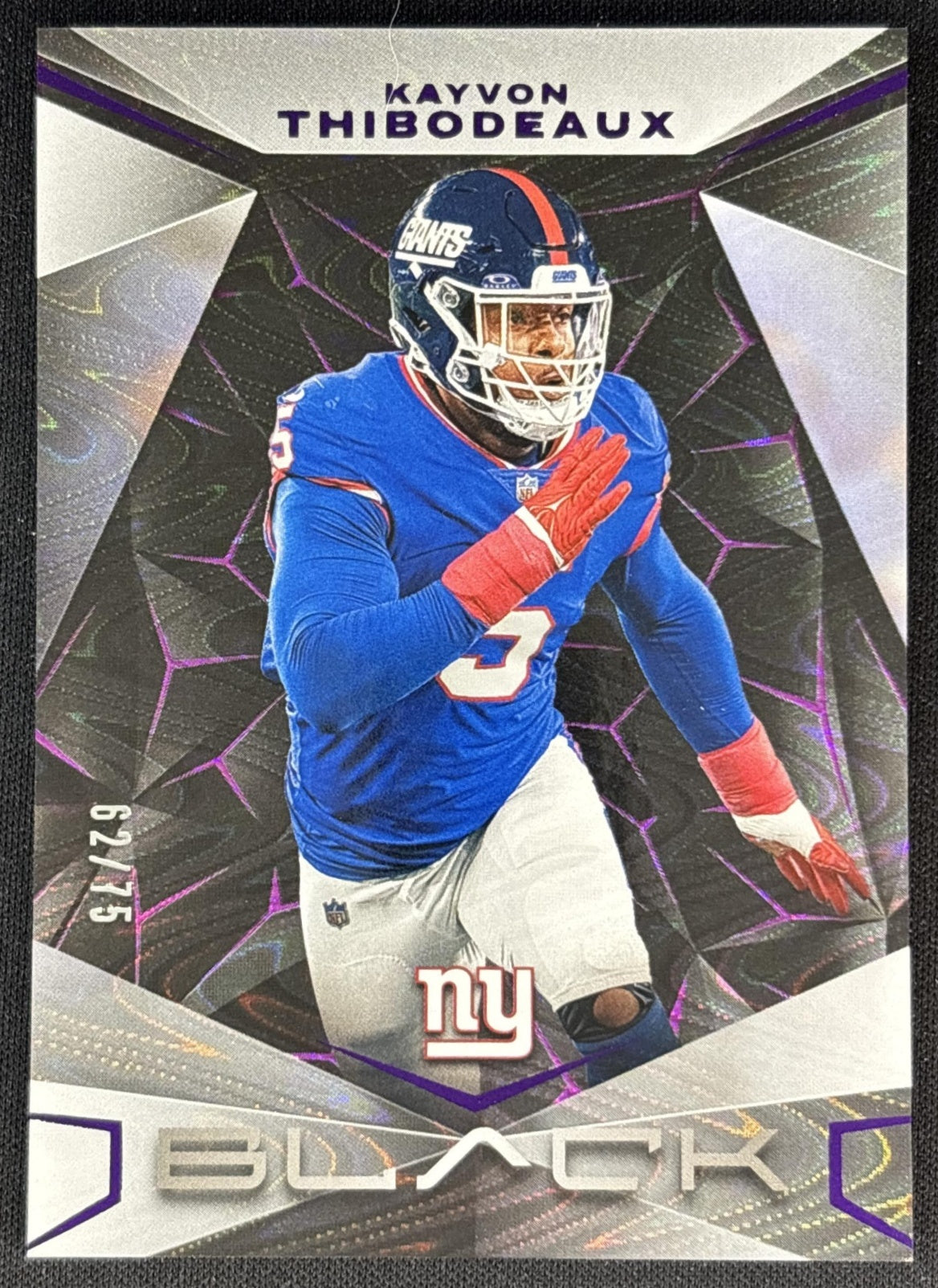 Kayvon Thibodeaux 2024 Panini Black Royal /75 Giants front