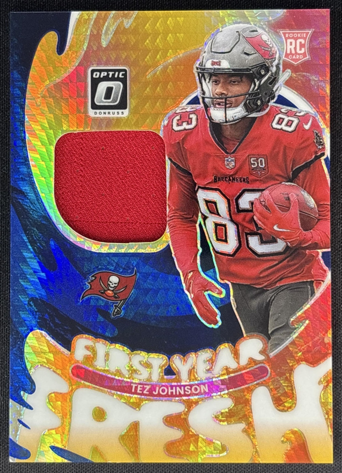 Tez Johnson 2025 Donruss Optic First Year Fresh Blue Hyper Prizm Buccaneers Default Title Sports Trading Cards