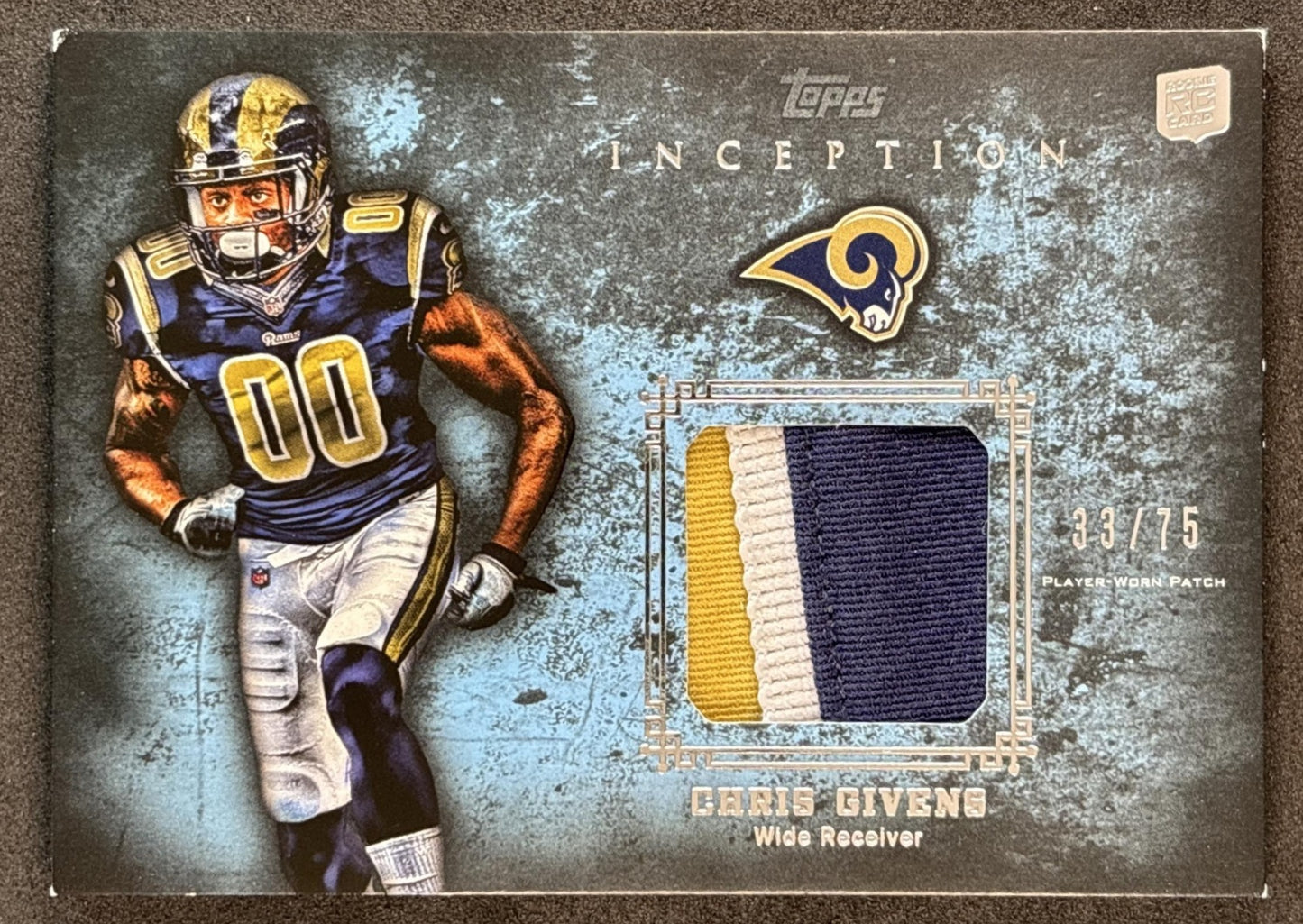 Chris Givens 2012 Topps Inception Rookie Relics Patch Blue /75 Rams