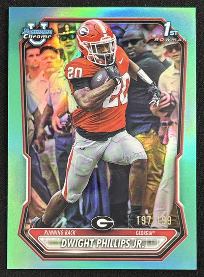 Dwight Phillips Jr. 2026 Bowman Chrome Prospects Aqua Refractor /199 Bulldogs - Front