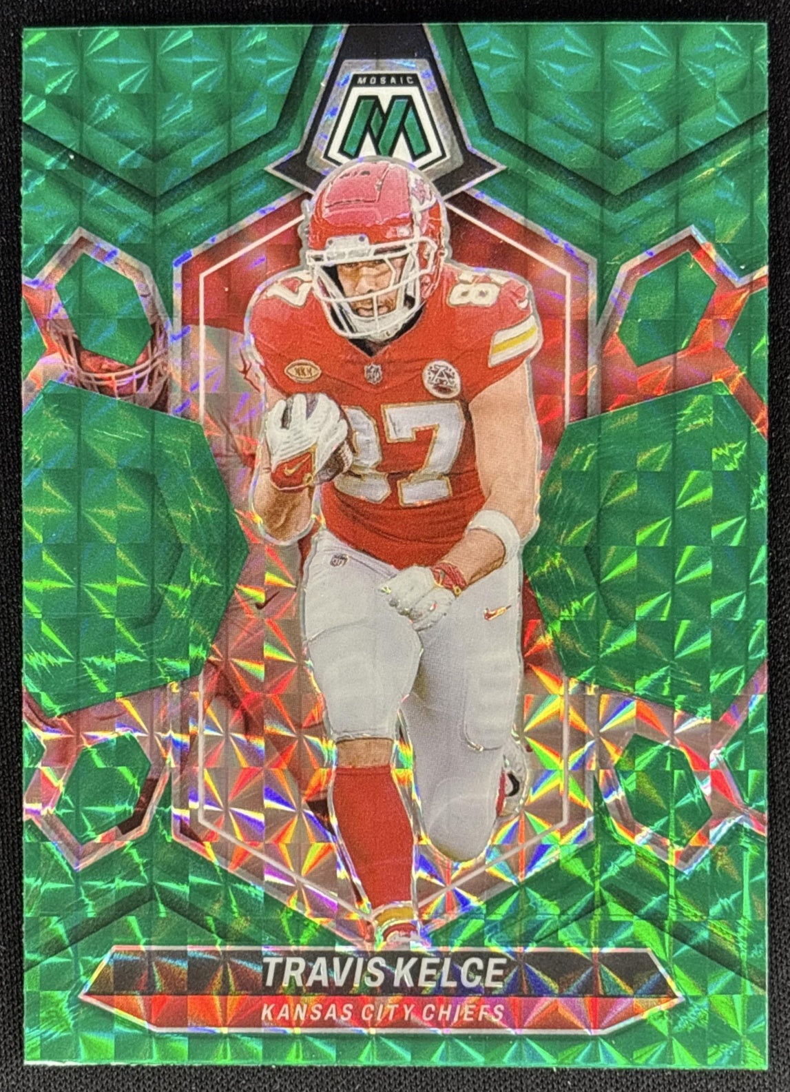 Travis Kelce 2024 Panini Mosaic Green Prizm Chiefs Sports Trading Cards