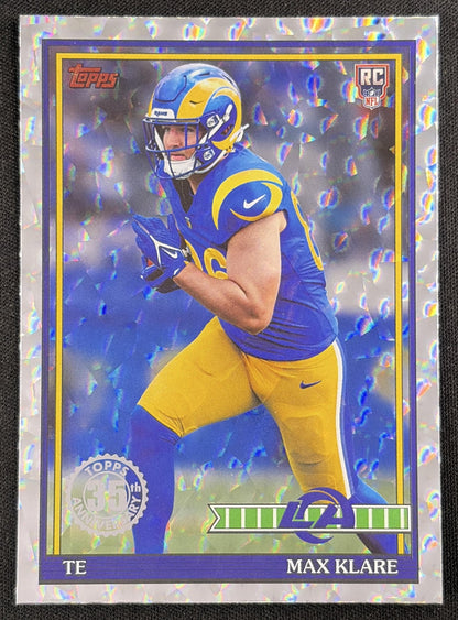 Max Klare 2026 Topps 1991 Rookie Crackle Foil Rams