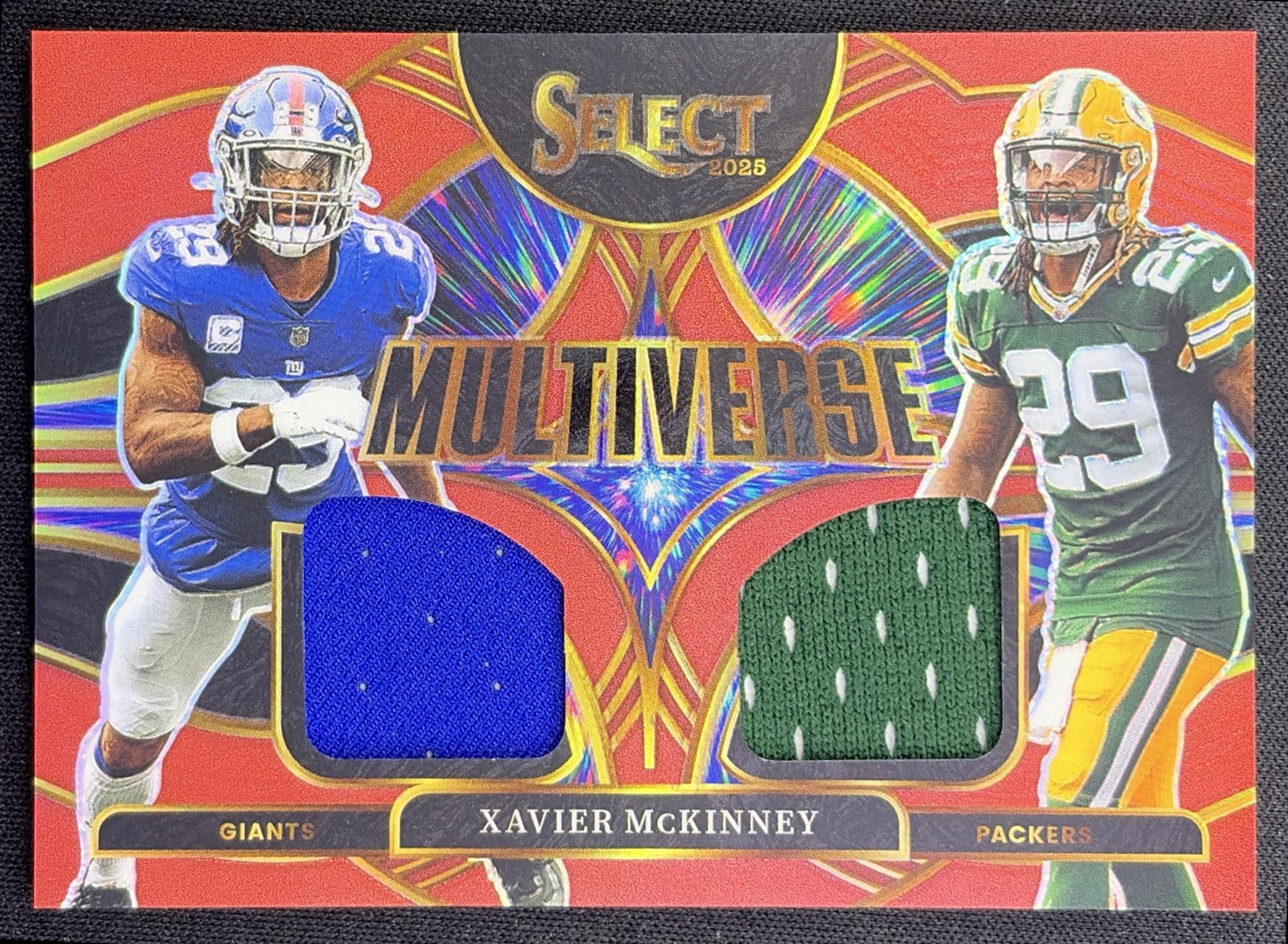 Xavier McKinney 2025 Panini Select Multiverse Jerseys Red Prizm