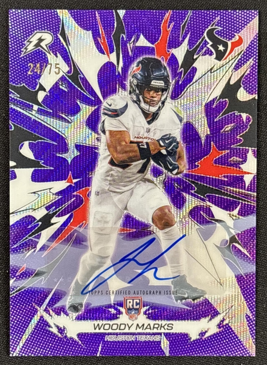 Woody Marks 2025 Resurgence Rookie Signatures Purple Surge Refractor /75 Texans