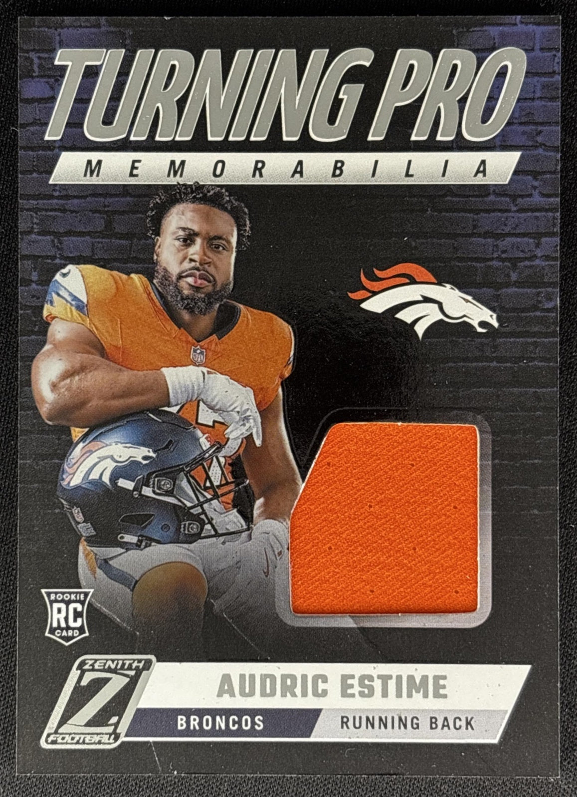 Audric Estime 2024 Panini Zenith Turning Pro Memorabilia Broncos Sports Trading Cards