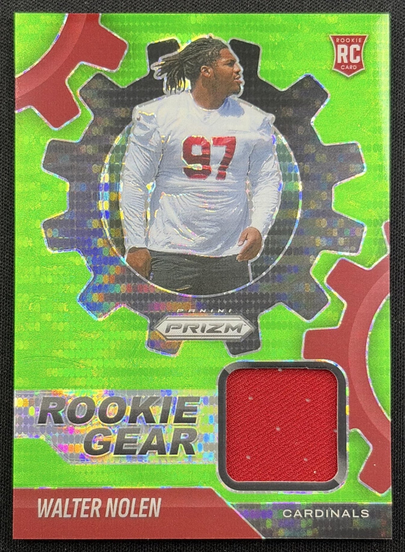 Walter Nolen 2025 Panini Prizm Rookie Gear Neon Green Pulsar Cardinals