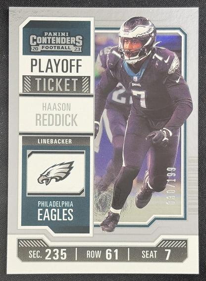Haason Reddick 2023 Panini Contenders Playoff Ticket /199 Eagles Sports Trading Card