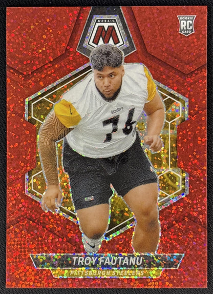 Troy Fautanu 2024 Panini Mosaic Red Sparkle Prizm Huskies Sports Trading Cards