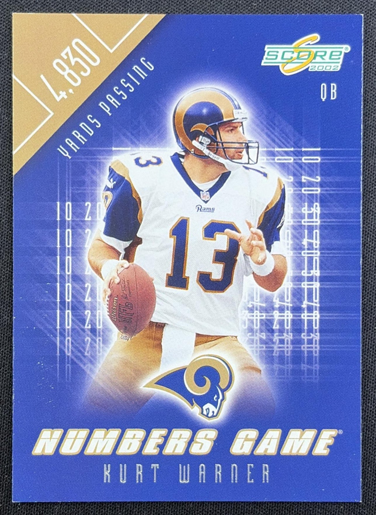 Kurt Warner 2002 Score Numbers Game /4830 Rams