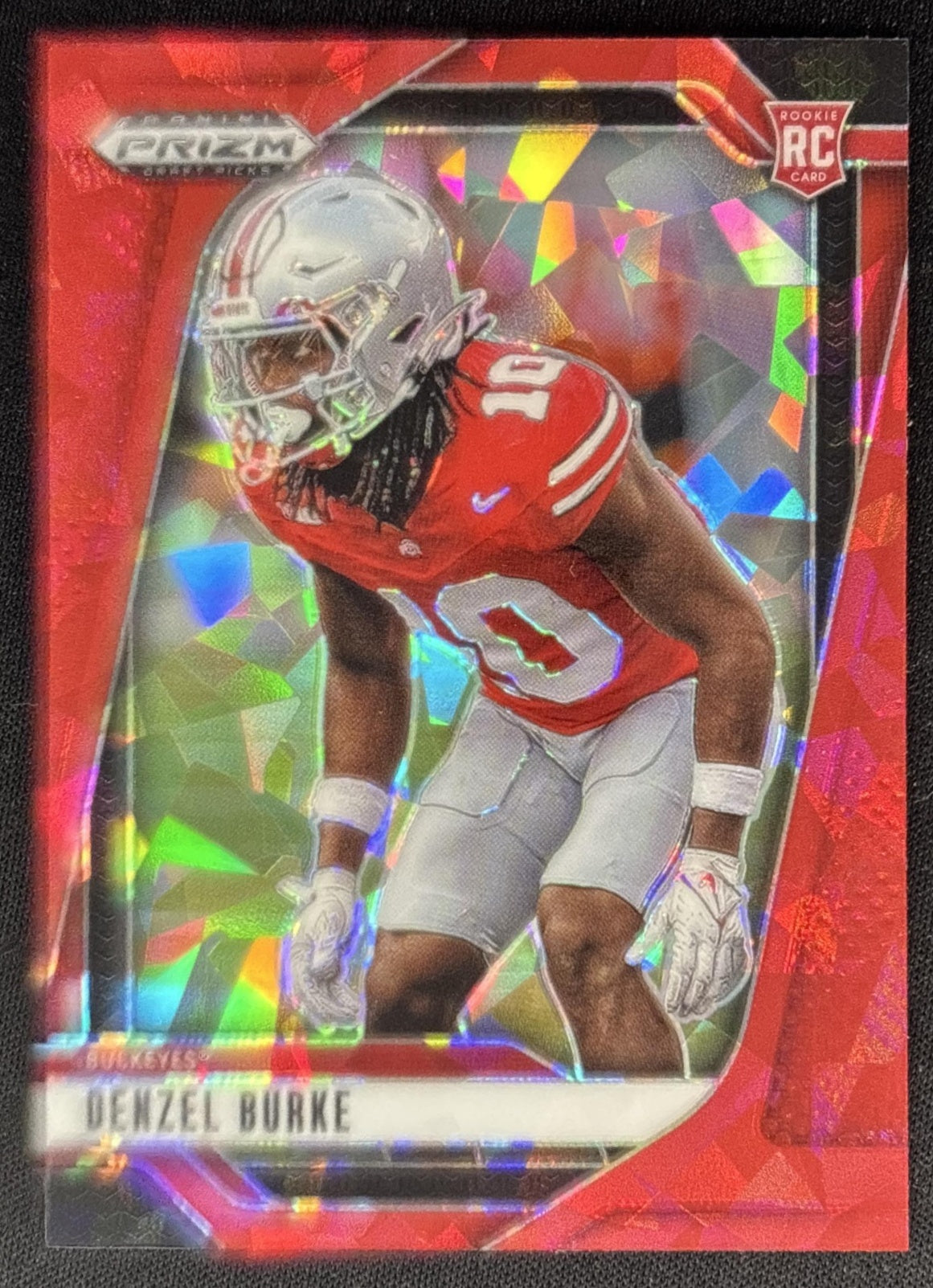 Denzel Burke 2025 Panini Prizm Draft Picks Red Ice Buckeyes Cardinals Sports Trading Cards