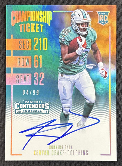 Kenyan Drake 2016 Panini Contenders Championship Ticket /99 Dolphins