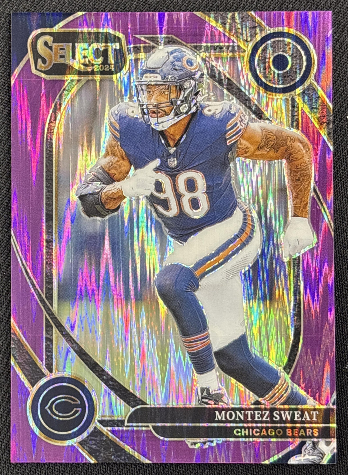 Montez Sweat 2024 Panini Select Club Purple Prizm Shock /360 Bears