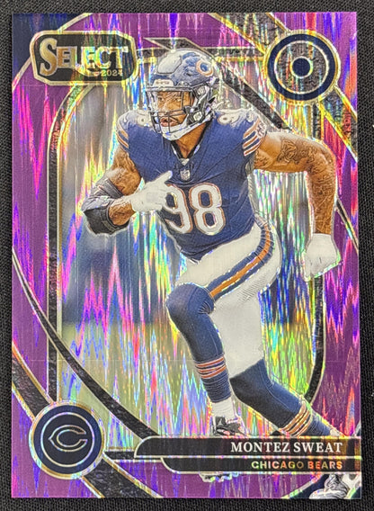 Montez Sweat 2024 Panini Select Club Purple Prizm Shock /360 Bears