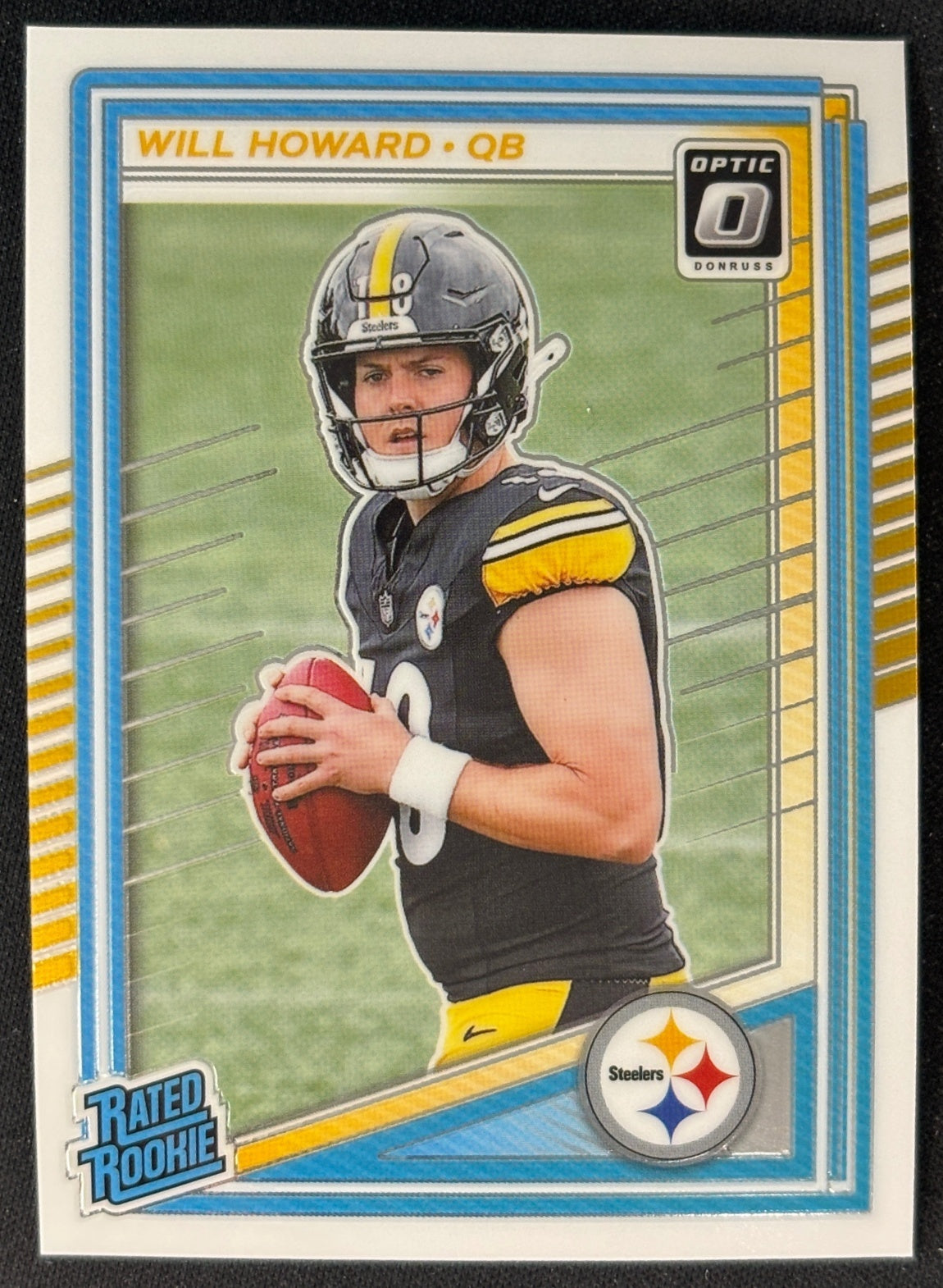 Will Howard 2025 Donruss Optic Rated Rookie Steelers Sports Trading Card