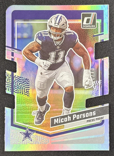 Micah Parsons 2023 Panini Donruss Press Proof Silver Die Cut /75 Cowboys Sports Trading Card