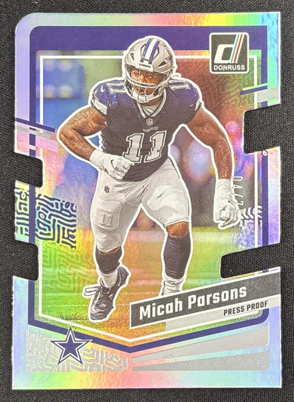 Micah Parsons 2023 Panini Donruss Press Proof Silver Die Cut /75 Cowboys