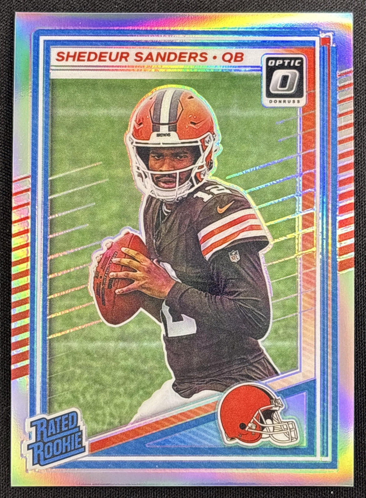 Shedeur Sanders 2025 Panini Donruss Optic Rated Rookie Holo Prizm Browns