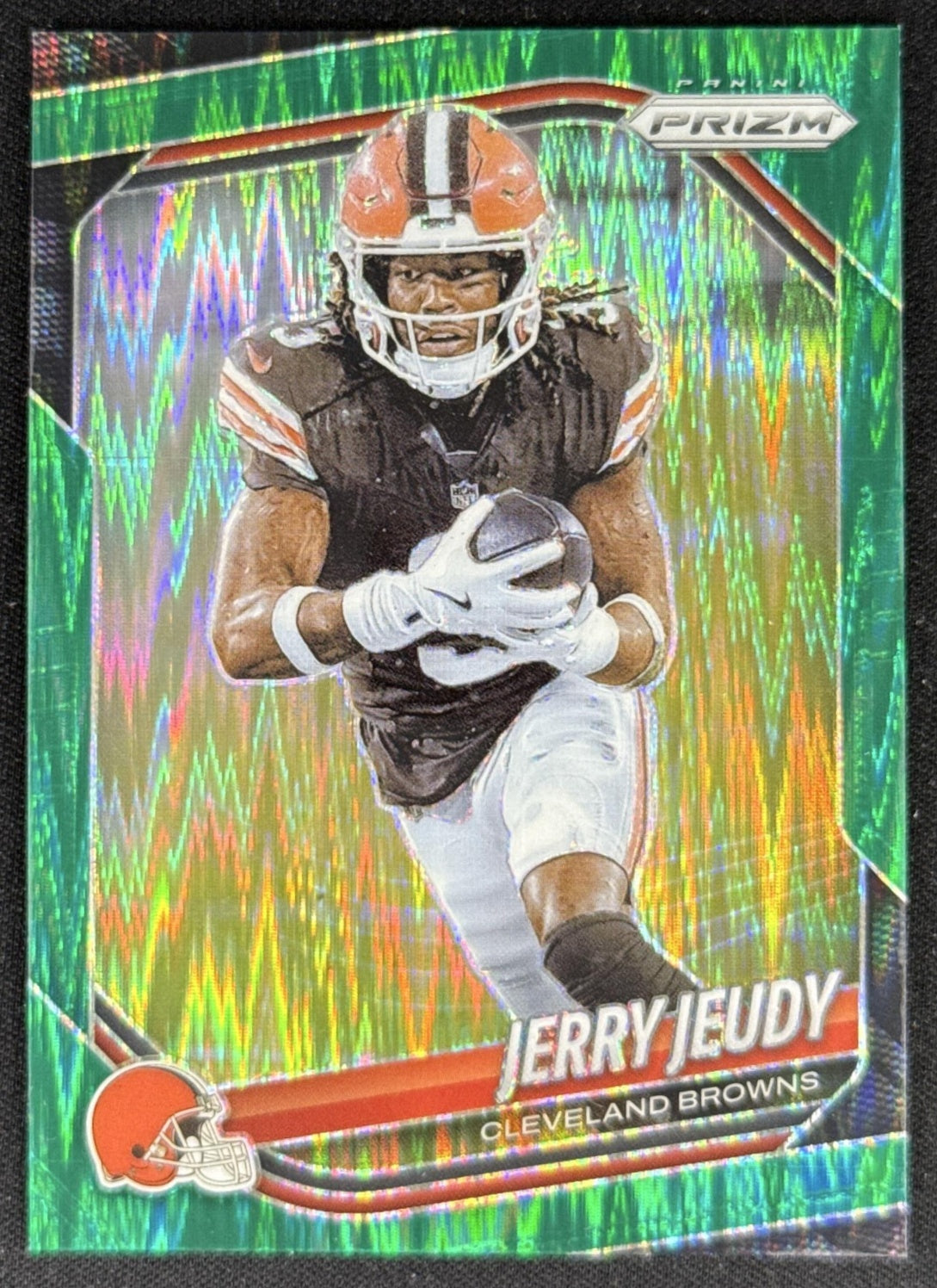 Jerry Jeudy 2025 Panini Prizm Green Flash Browns Sports Trading Card
