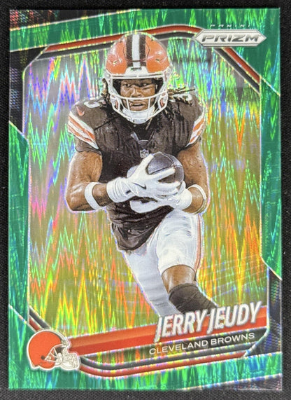 Jerry Jeudy 2025 Panini Prizm Green Flash Browns Sports Trading Card