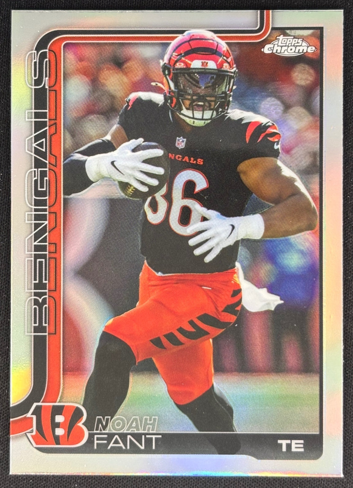 Noah Fant 2025 Topps Chrome Refractor Bengals Sports Trading Cards