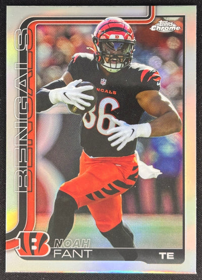 Noah Fant 2025 Topps Chrome Refractor Bengals Sports Trading Cards