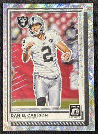 Daniel Carlson 2025 Panini Donruss Optic Wave Prizm /300 Raiders Sports Trading Card