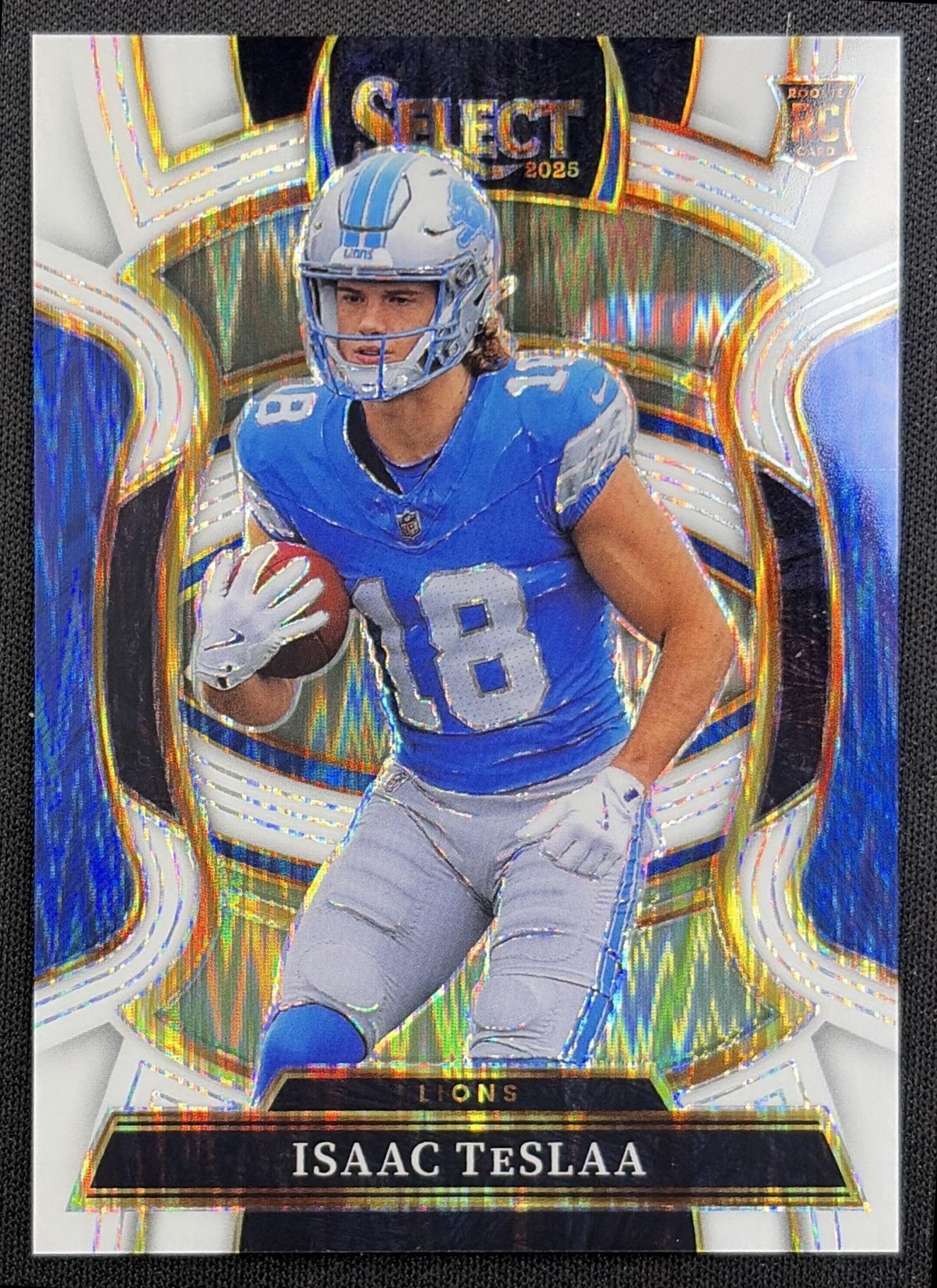 Isaac TeSlaa 2025 Panini Select Concourse White Prizm Shock /799 Lions