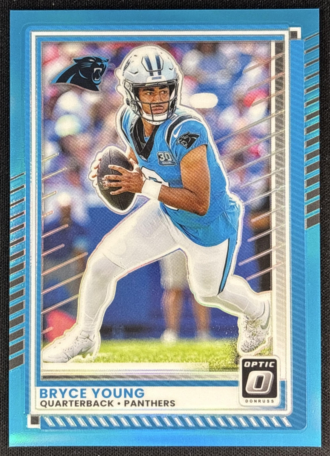Bryce Young 2025 Panini Donruss Optic Aqua Prizm /349 Panthers Front