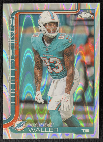 Darren Waller 2025 Topps Chrome RayWave Refractor Dolphins